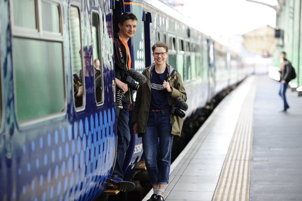 Couple on mission to visit every train station in UK arrive in Scotland for final leg of their trip 