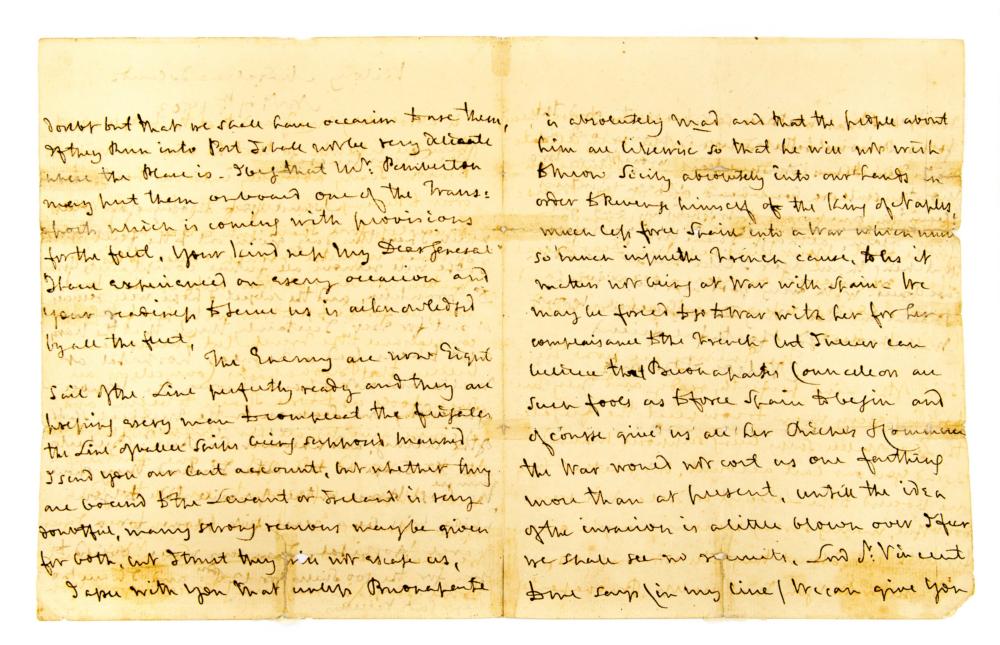 Five rare letters penned by Lord Nelson during the Napoleon Wars – set to go under the hammer