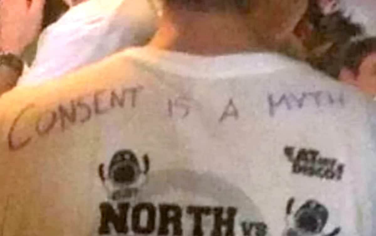Outrage as students wear vile ‘consent is a myth’ t-shirts on bar crawl