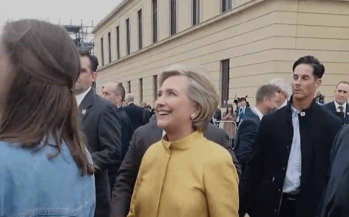 Watch Welsh woman tell Hillary Clinton “Bernie would have won” as she collects Swansea University honour