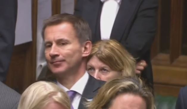 Jeremy Hunt shifts awkwardly at PMQs