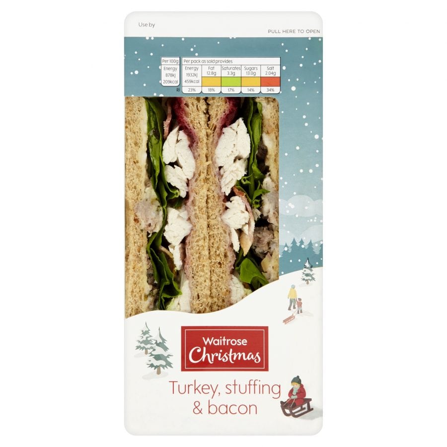 Waitrose Turkey, stuffing and bacon Christmas Sandwich