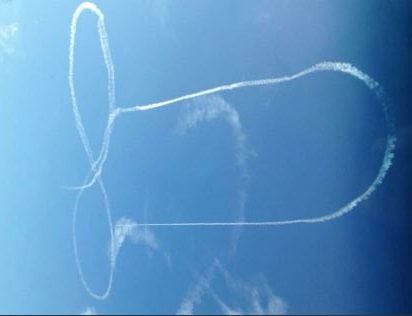 C**k up: Navy pilots appear to draw a giant penis in the sky with contrails