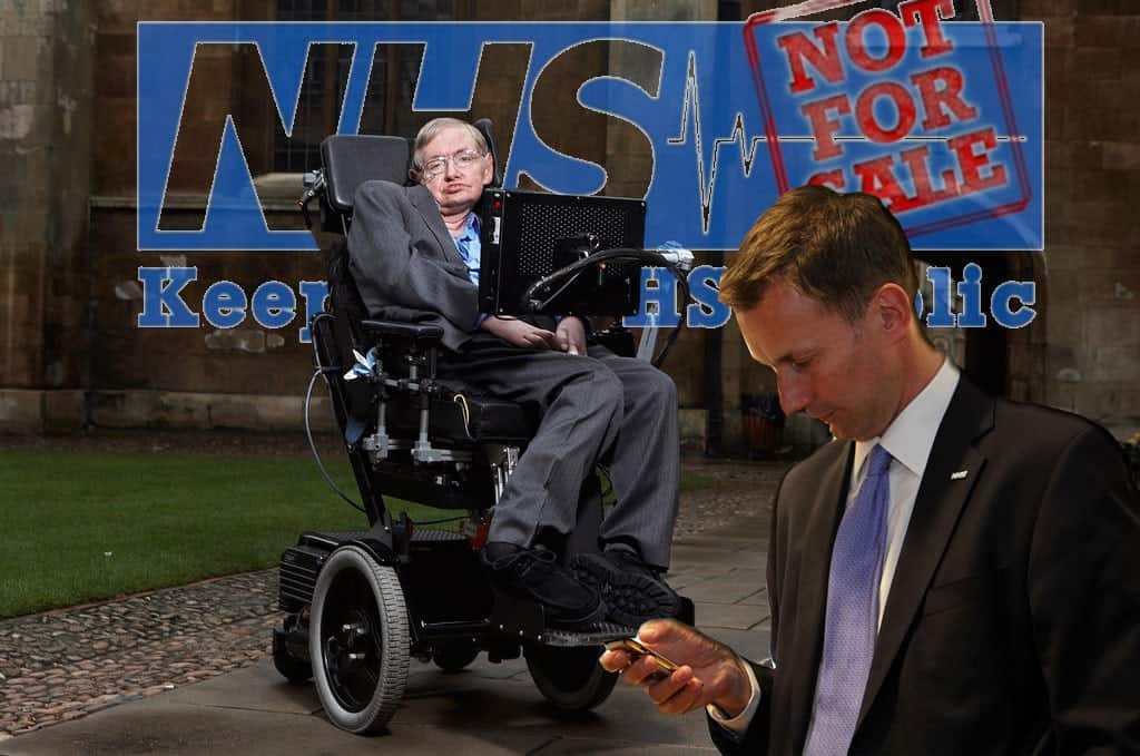 Stephen Hawking joins fight to prevent Jeremy Hunt privatising the NHS