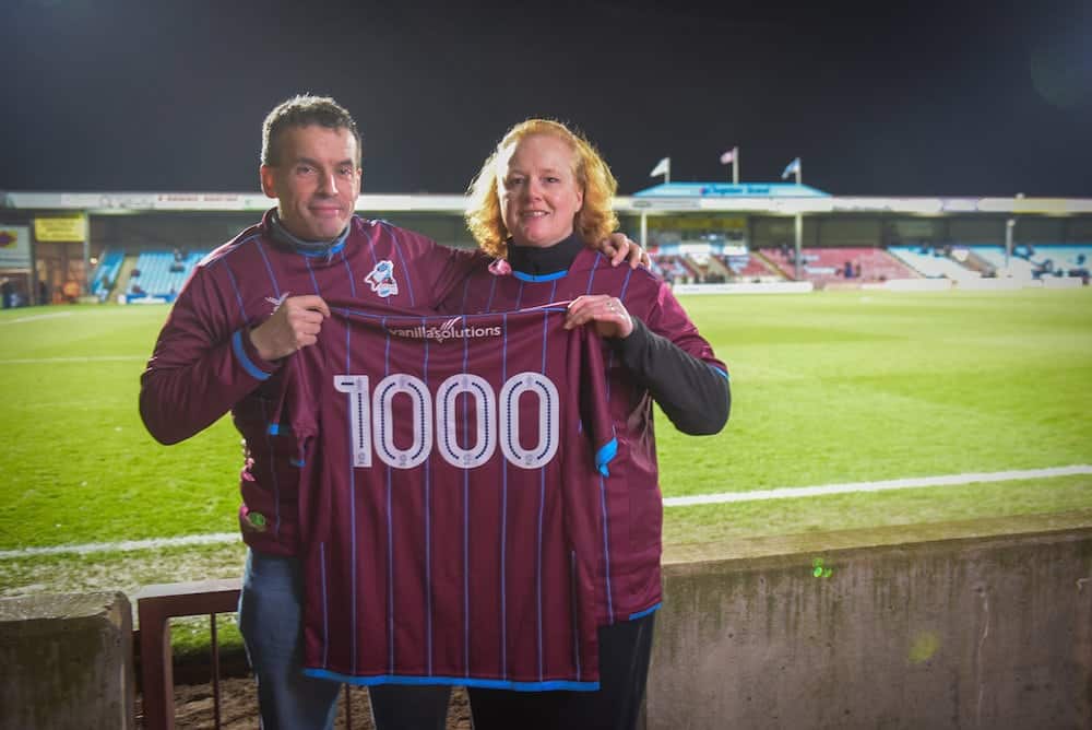 Scunthorpe United fans watch 1000th consecutive game
