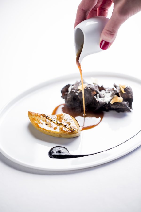 Alain Ducasse at The Dorchester Seared foie gras black truffle Photo: ®Pierre Monetta