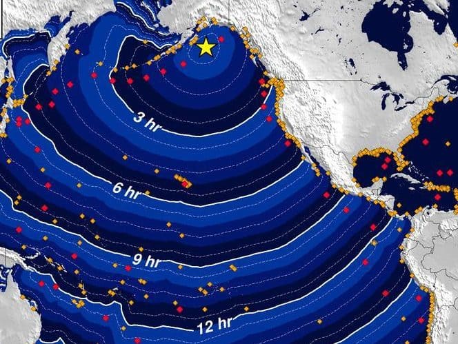 Tsunami warning for North American and Hawaii coasts after 8.2 magnitude earthquake off Alaska