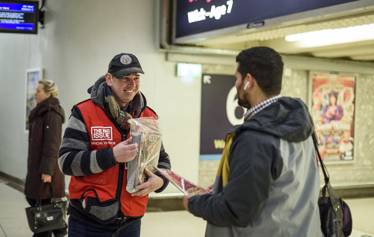 Popular Big Issue vendor in line for job at train station where he sells magazines