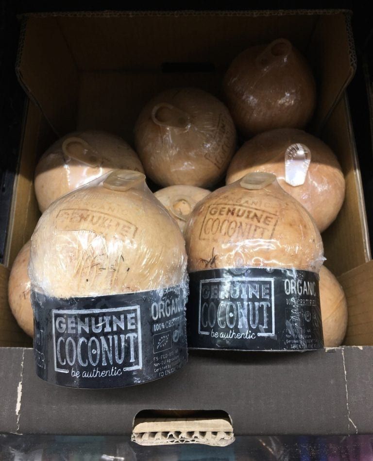 Outrage as Sainsbury's sells organic coconuts sold wrapped in plastic