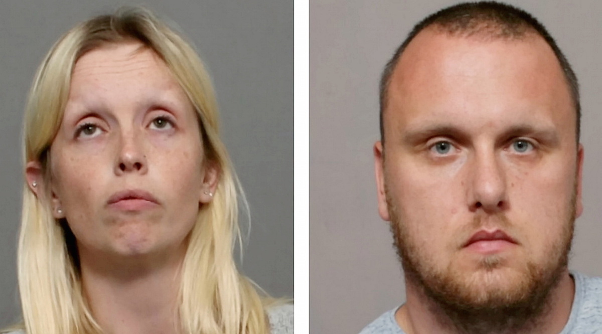 An evil couple who kept a vulnerable young woman as a sex slave for almost 18 months have been jailed for a total of 22 years