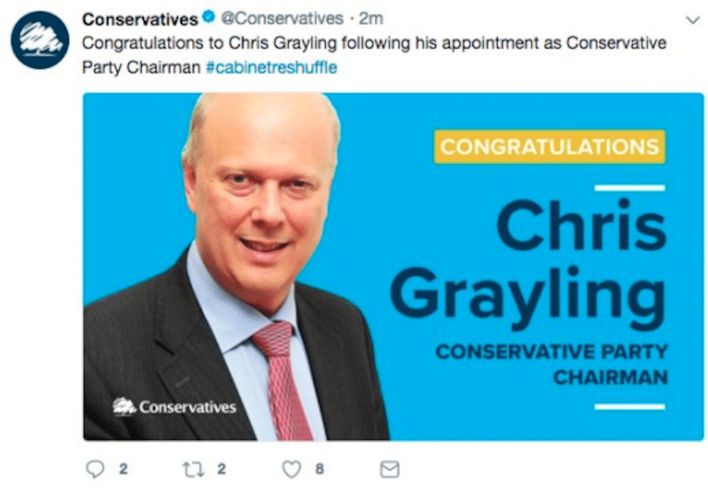 Conservative Party announce WRONG person as new party chairman