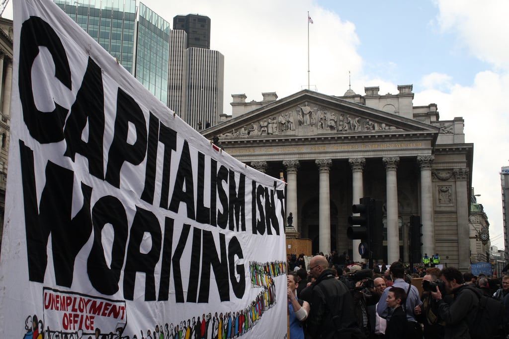 John McDonnell tells the City “people want change, get used to it” as protesters descend on parliament