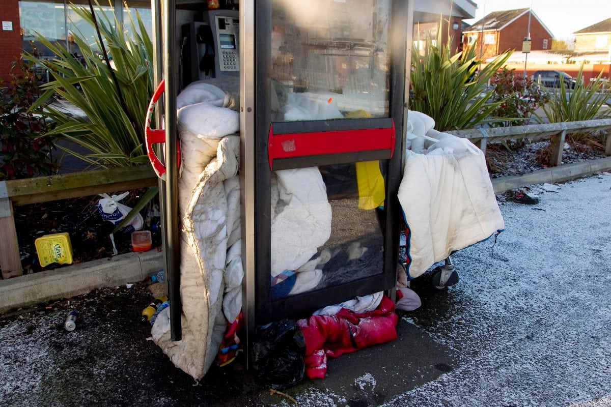 Man who lost parents and job now lives in phone box