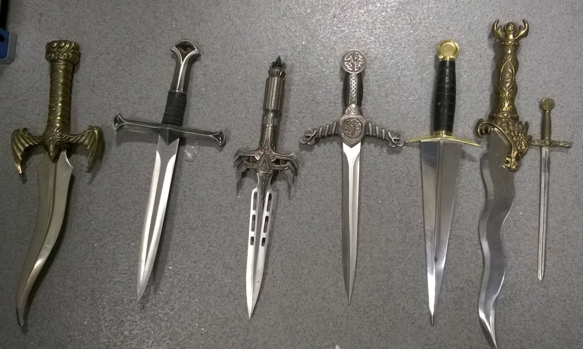 Knife amnesty saw cops be handed a range of ninja throwing stars and even sacrificial daggers