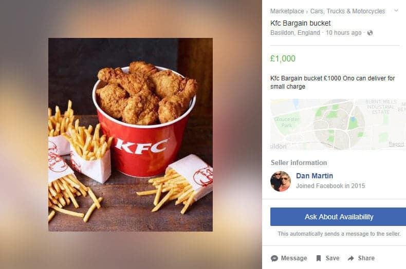 Canny bloke sold £10 KFC bargain buckets online – for a whopping £100 each