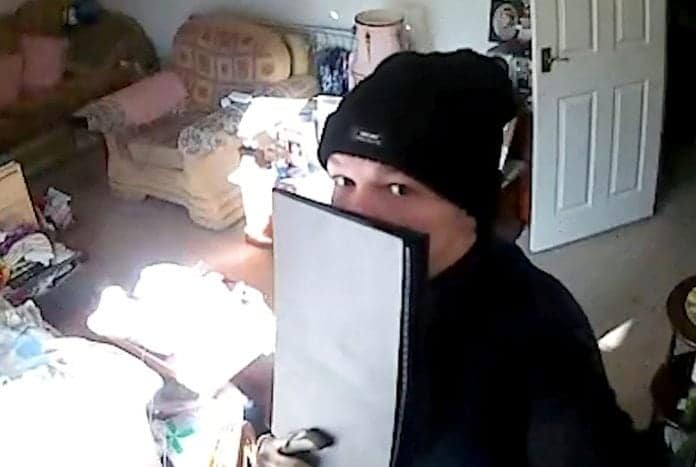 WATCH: Bungling burglars caught on CCTV try to hide crime by stealing cameras