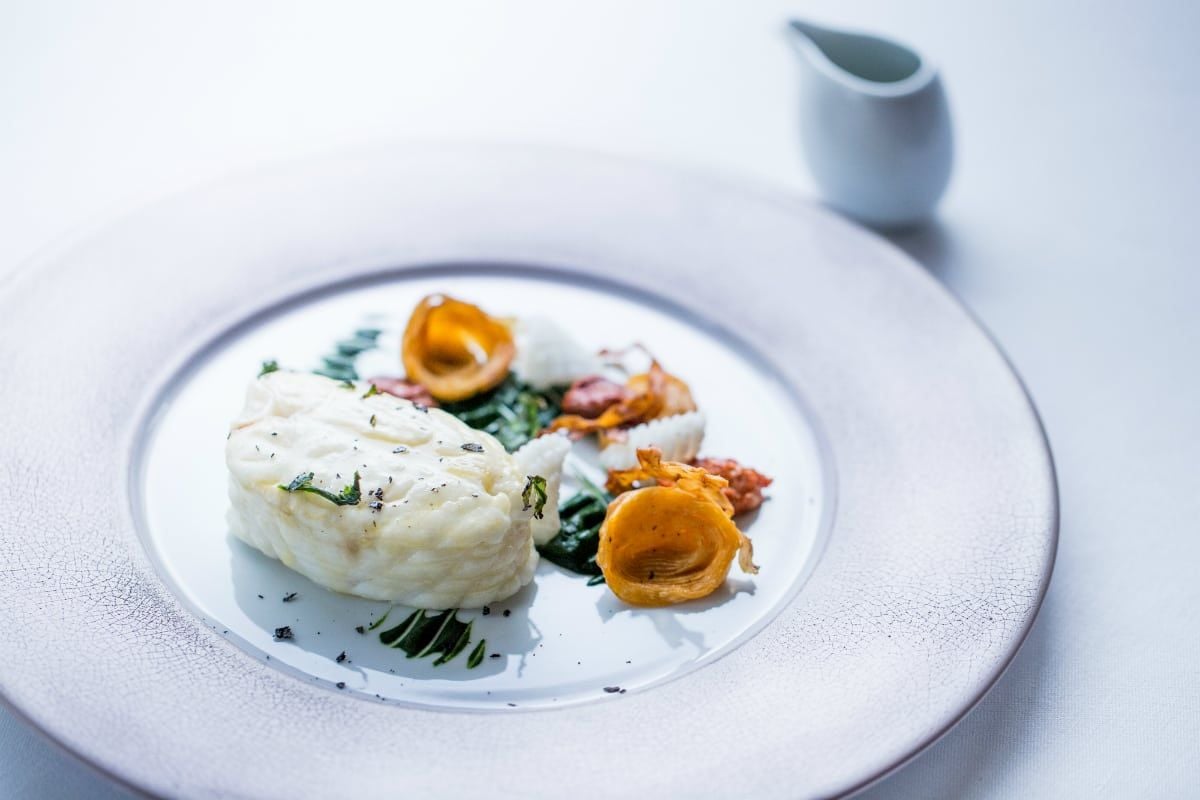 Alain Ducasse at The Dorchester's Fillet of turbot sea urchin and celeriac | Photo: P Monetta - best French restaurants in London