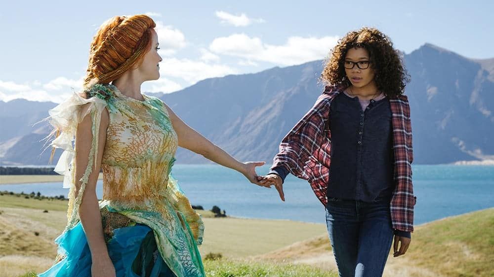 Reese Witherspoon is Mrs. Whatsit and Storm Reid is Meg Murry in Disney’s A WRINKLE IN TIME.