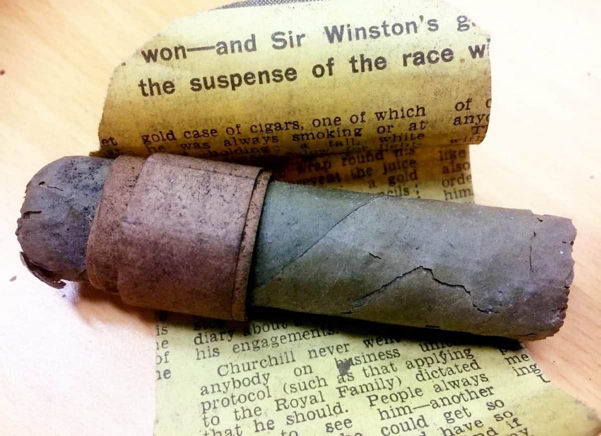 A half-smoked cigar butt which was stubbed out by Sir Winston Churchill is expected to fetch £700 at auction