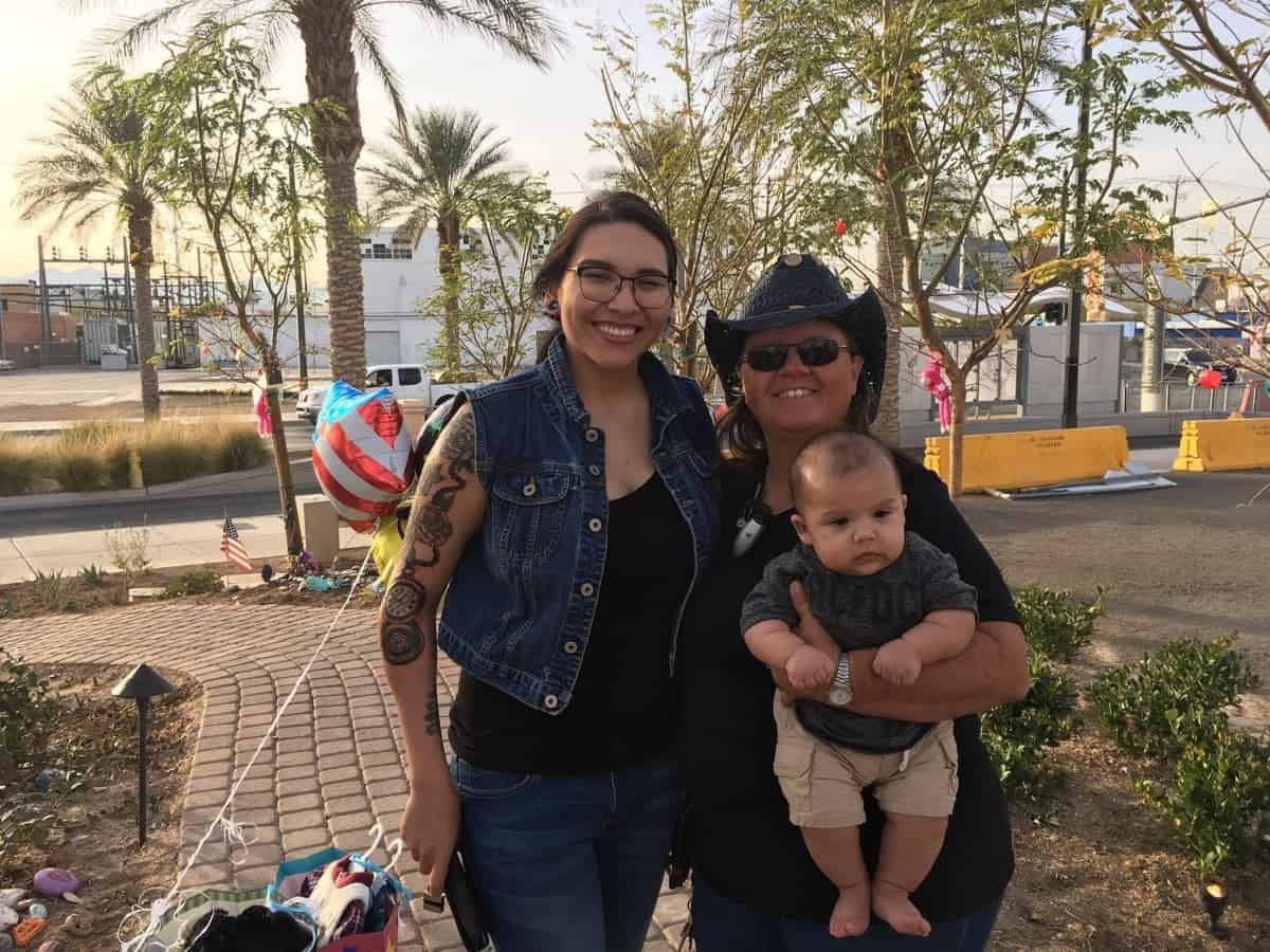 Woman who saved the life of a pregnant mum and her unborn child in the Las Vegas shooting is reunited with them for the first time