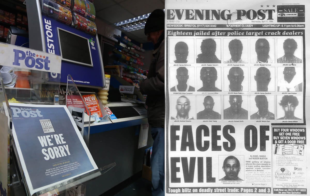 Newspaper apologises for ‘Faces of Evil’ front page which “ostracised large section” of Bristol’s African & Afro-Caribbean community