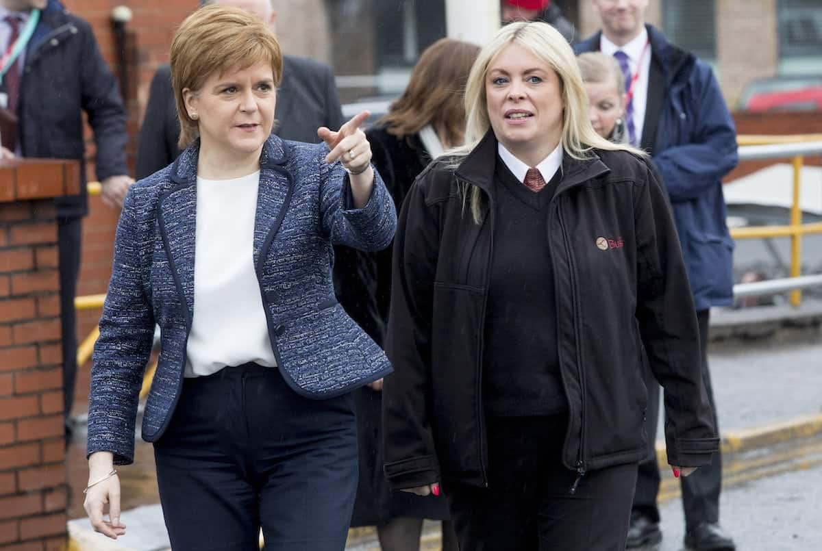 First Minister Nicola Sturgeon meets Lothian Bus driver Charmaine Laurie who steered her double-decker to avoid a car which lurched into her path in the snow. March 5 2018