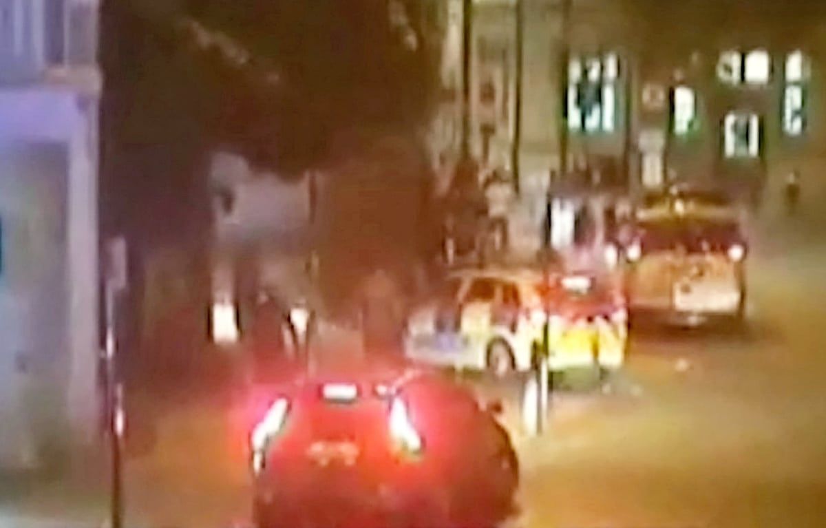 Watch – Cop caught on CCTV mowing down man during police pursuit