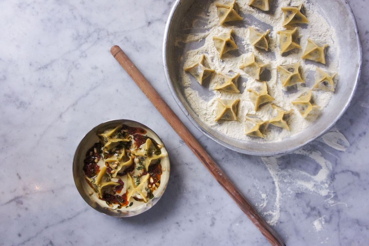 Kyseri beef and sour cherry manti