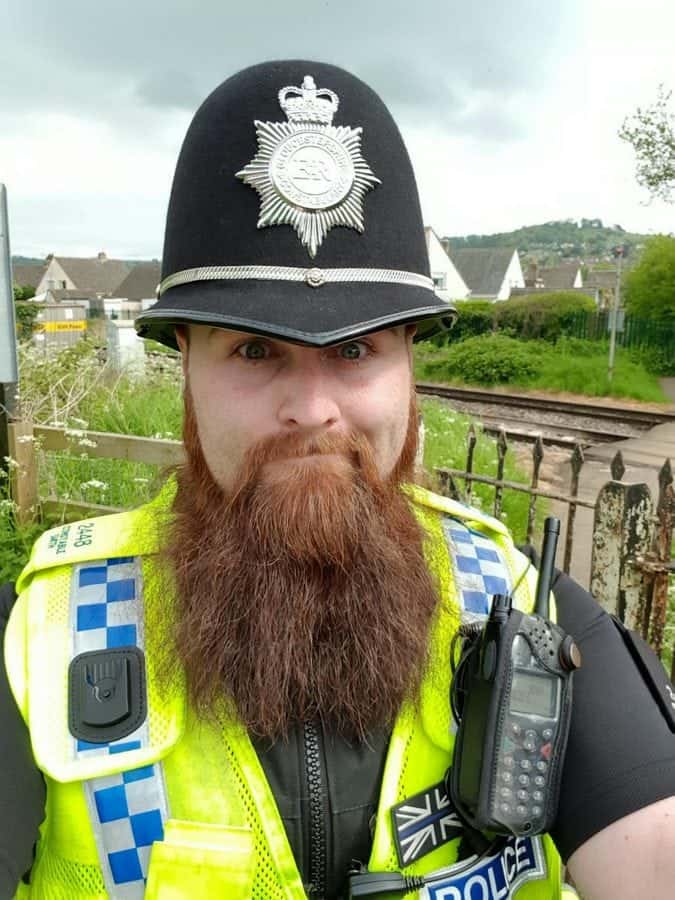 Caught by the fuzz – Policeman hailed as having the most hipster beard in British police
