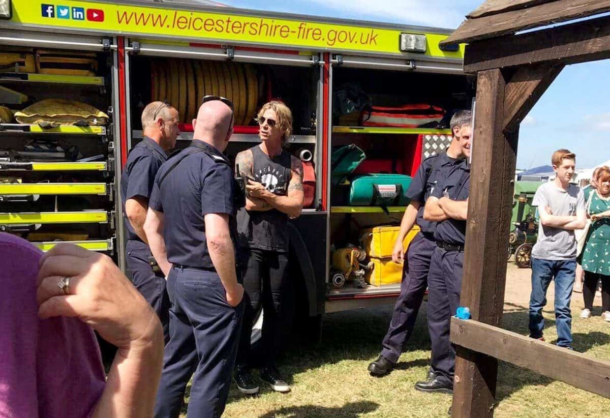 Pictures show Guns N’ Roses legend visiting a miniature railway museum