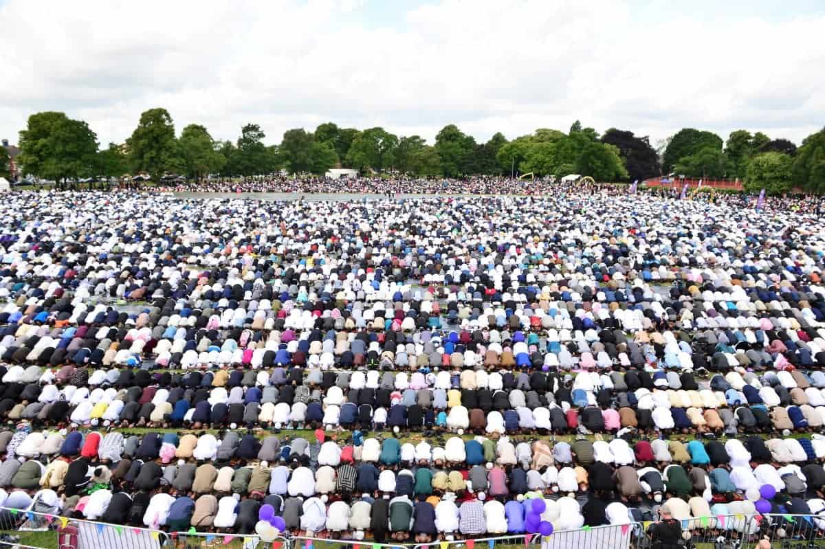 Tens of thousands of Muslims gathered in Birmingham for largest Eid celebration in Europe