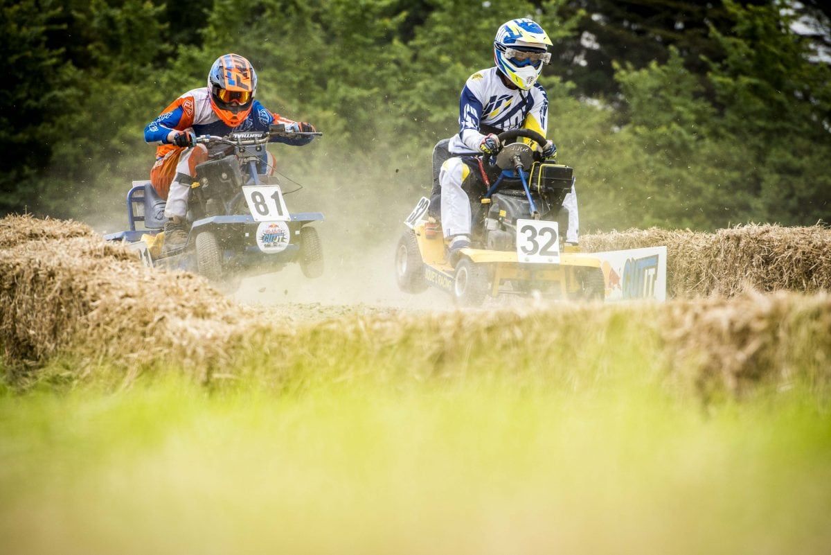 Amazing pics show racers flying round hairpin turns – in LAWNMOWERS