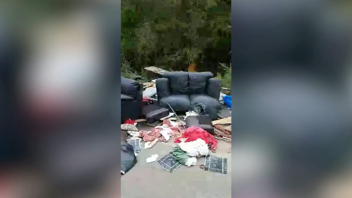 Watch – Brazen fly-tippers dump a MILE’S worth of rubbish along a single country lane