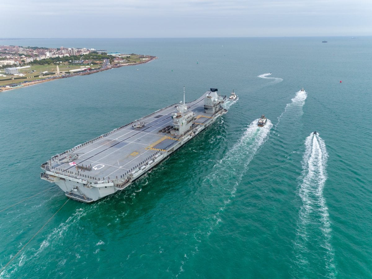 In pics – The Royal Navy’s aircraft carrier HMS Queen Elizabeth has set sail for the US