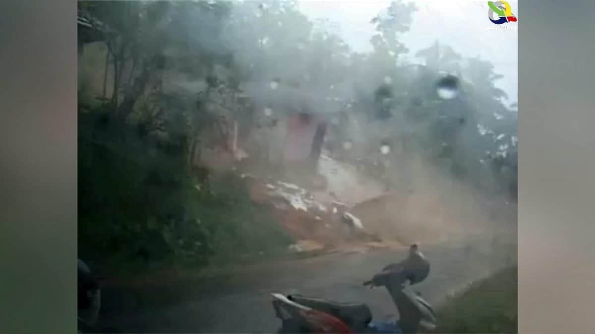 Watch – Trees and homes uprooted in a massive landslides which left four dead, in India