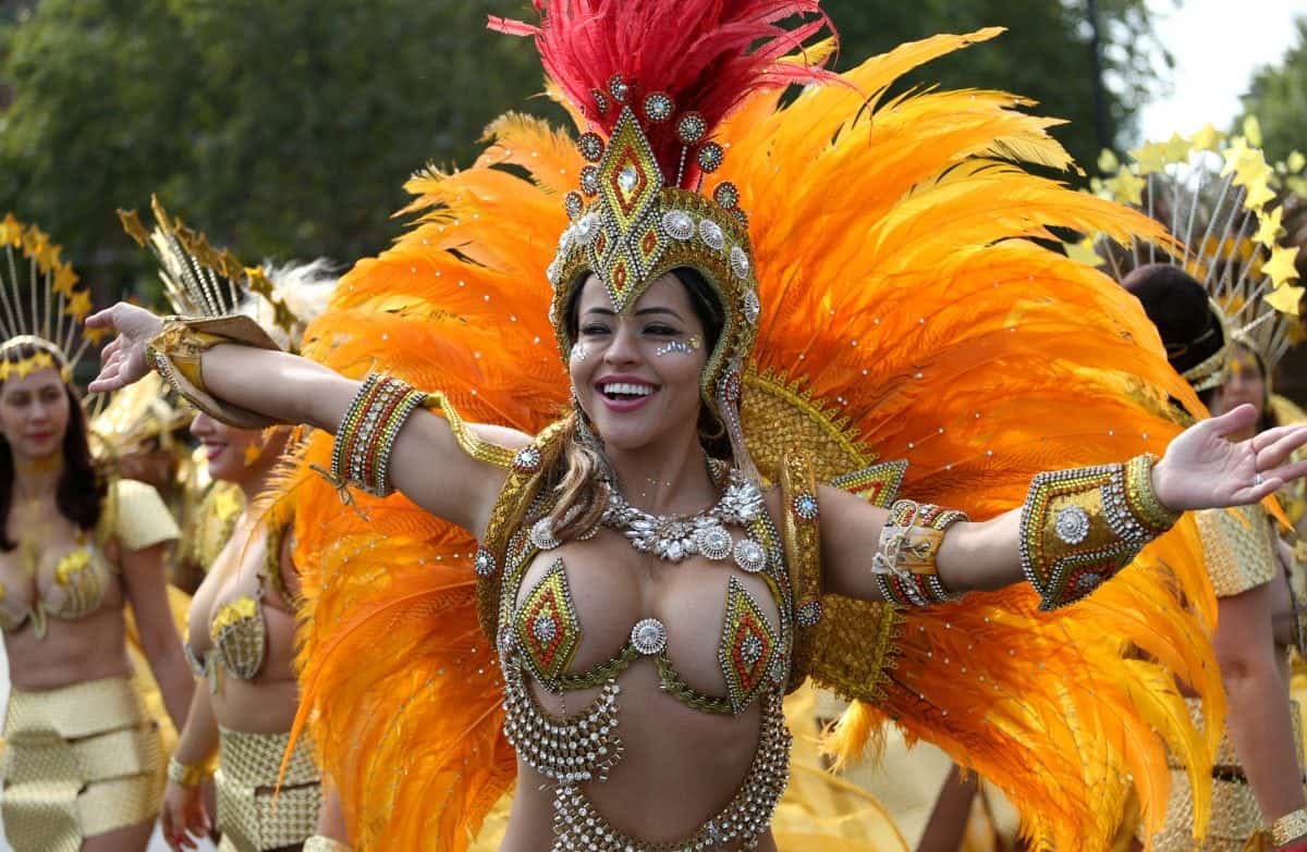 Sun shines at last on spectacular costumes of Notting Hill Carnival parade