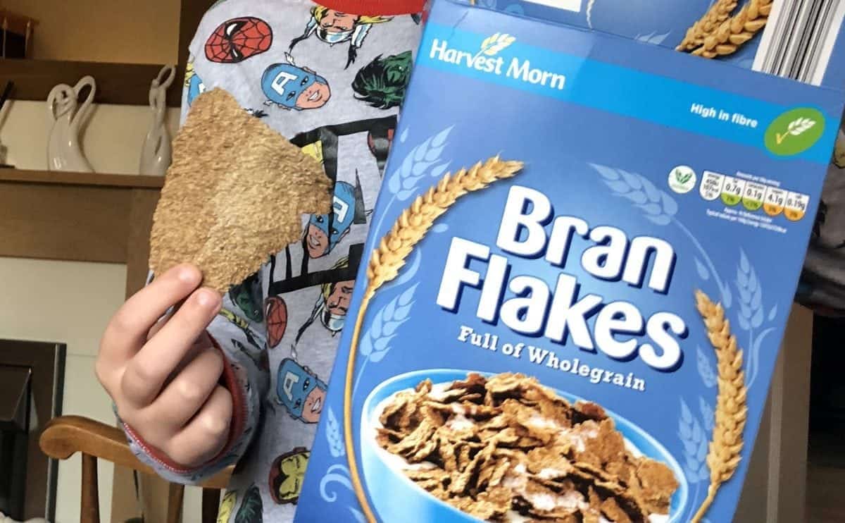 Boy finds GIANT cereal flake at breakfast