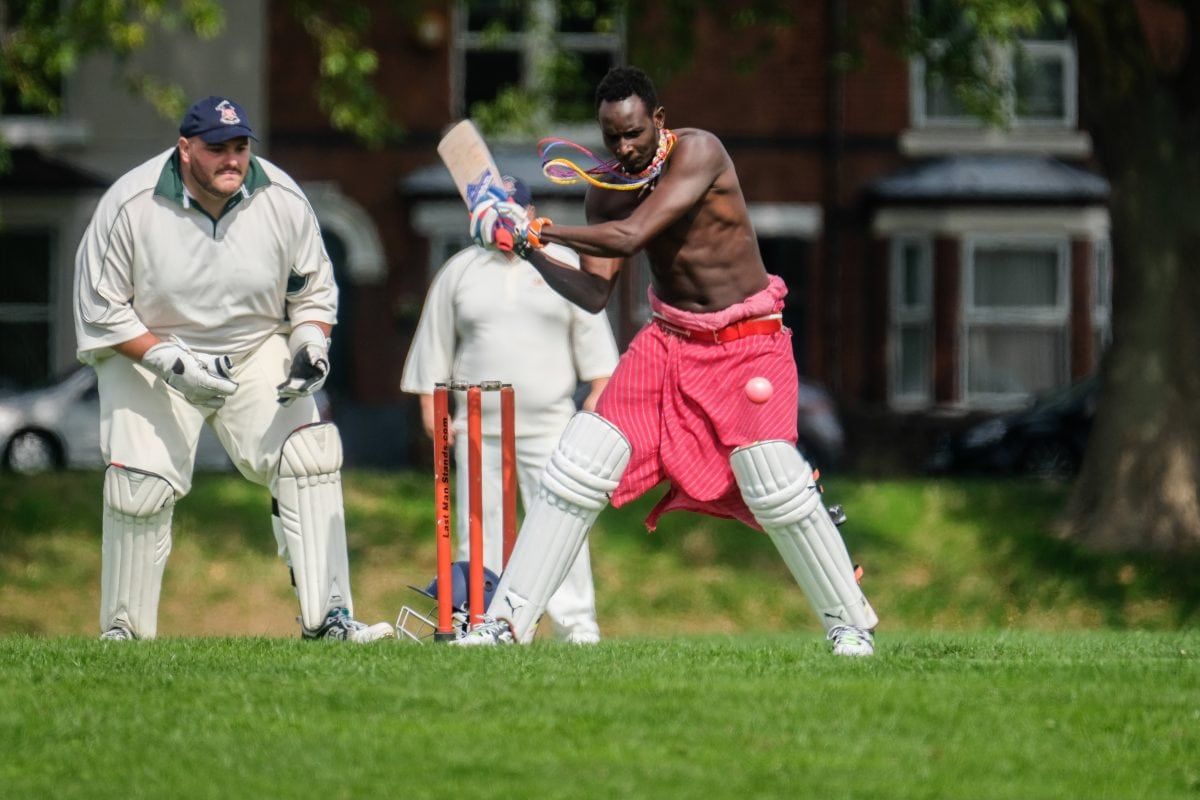 In pics – police cricket team take on Maasai warriors…and lose