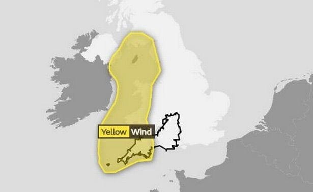 We don’t see anything funny about the shape of this Met Office weather warning