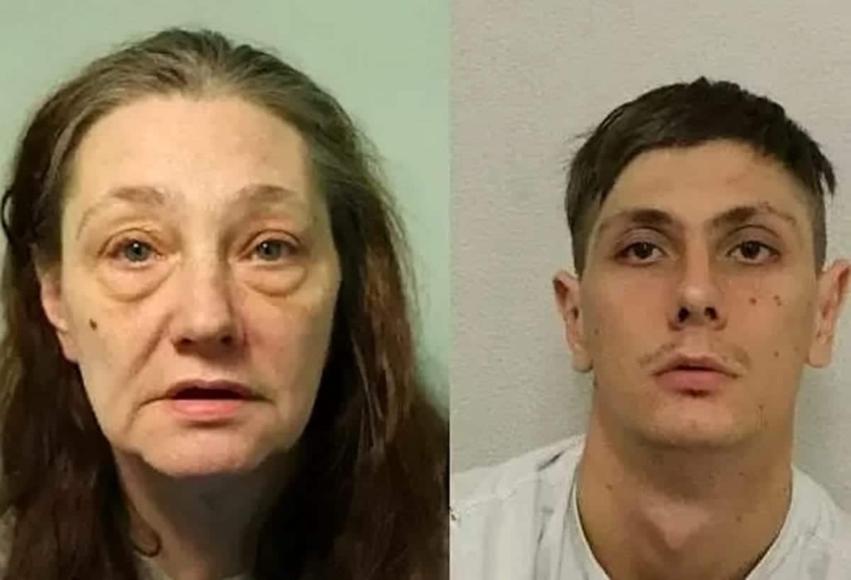 Jail for evil mum and son who knifed OAP, 75, for his pension