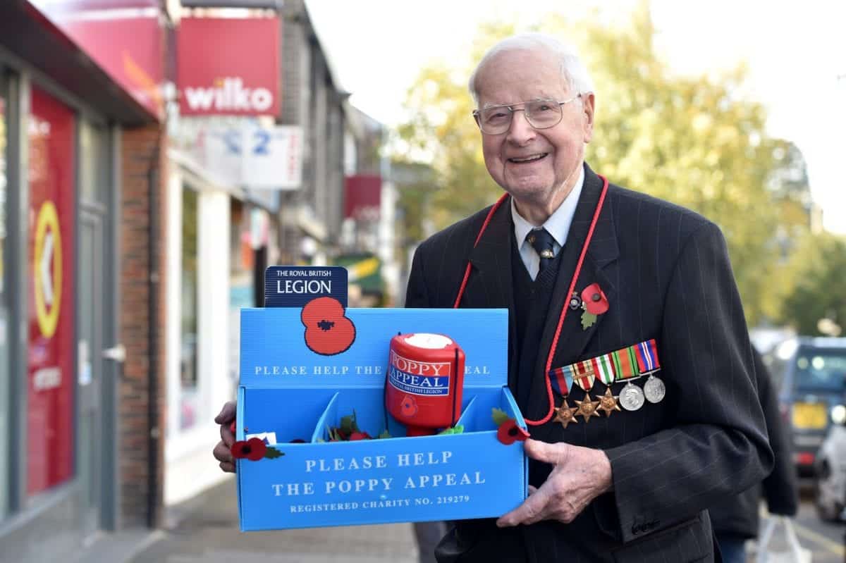 Britain’s oldest poppy seller steps out to help raise funds for another year