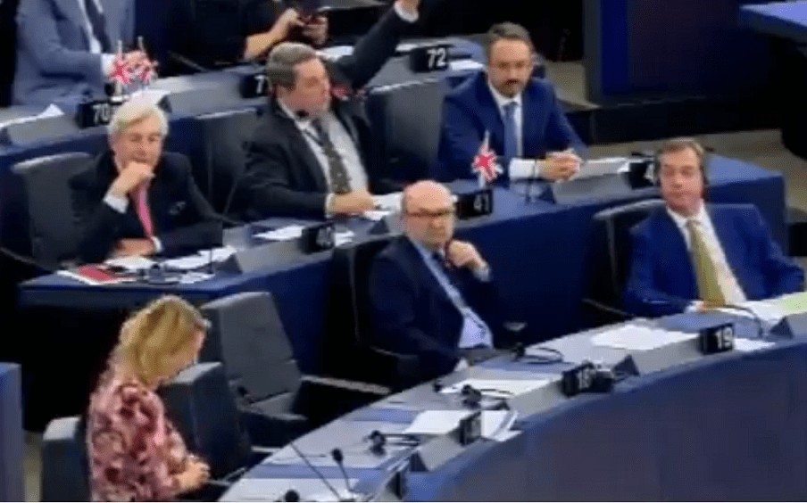 MEP applauded as she exposes Nigel Farage’s hypocrisy in parliament