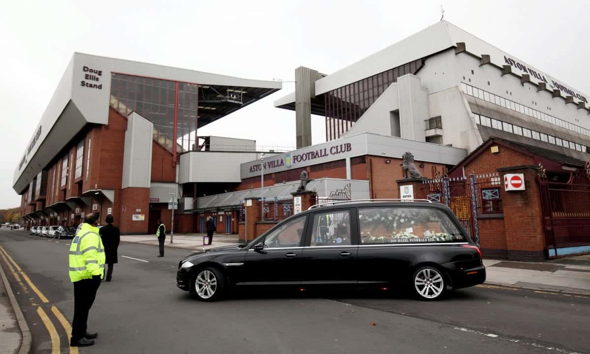 Mourners including famous names from world of football gather for funeral of former Aston Villa chairman