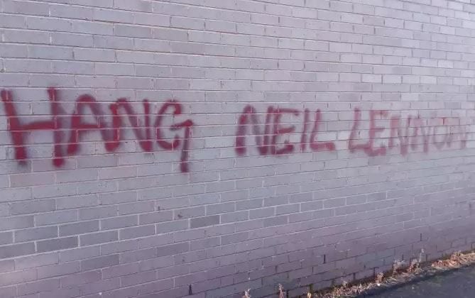 ‘HANG NEIL LENNON’ spotted on wall after heated Hearts vs Hibernian derby