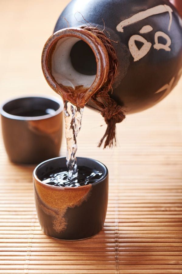 Sake being poured