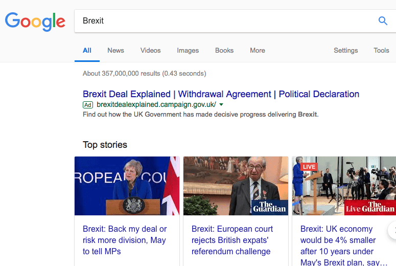 Theresa May tries to sell her Brexit deal to the country with Google Ads