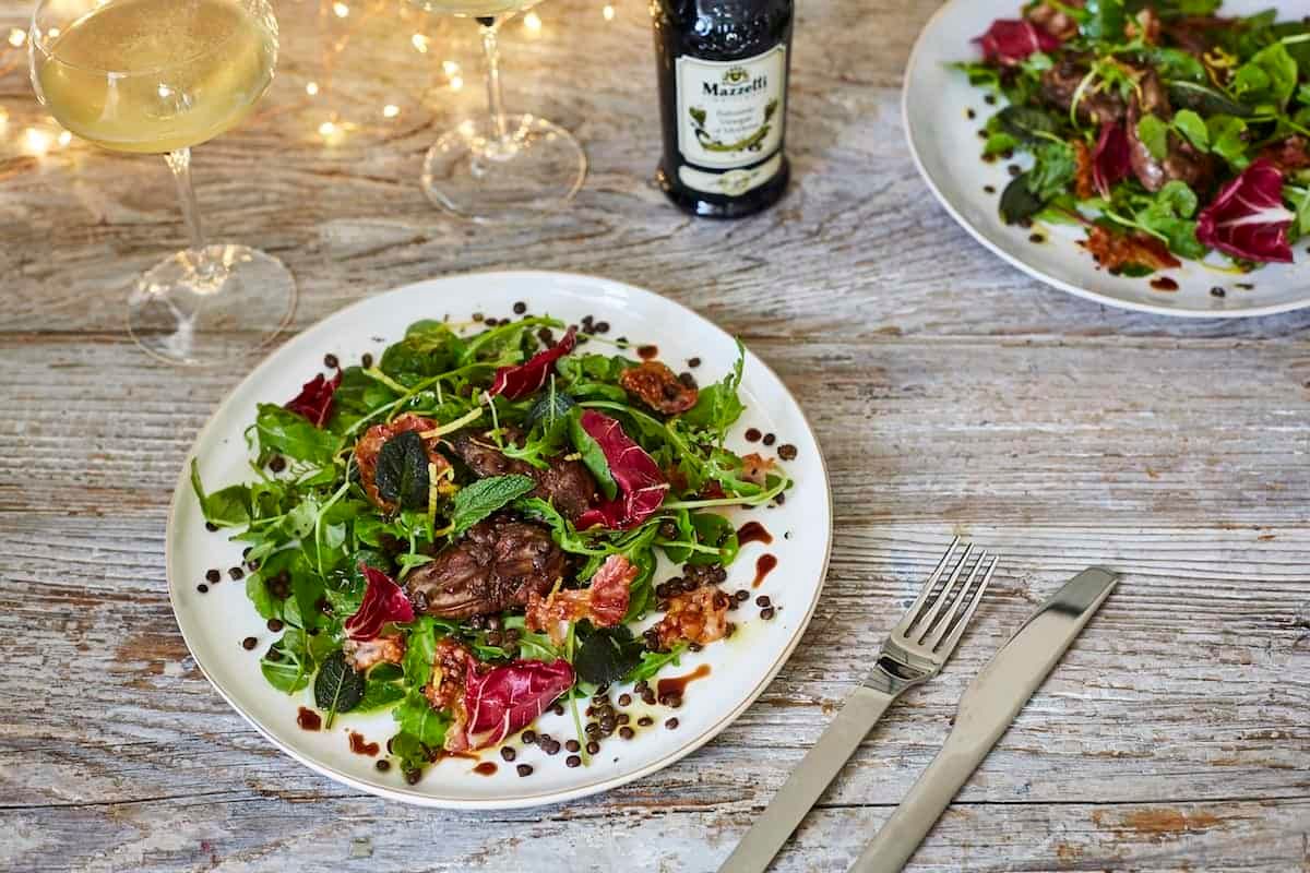 Recipe Theo Randall's chicken liver salad with balsamic, sage & lentils