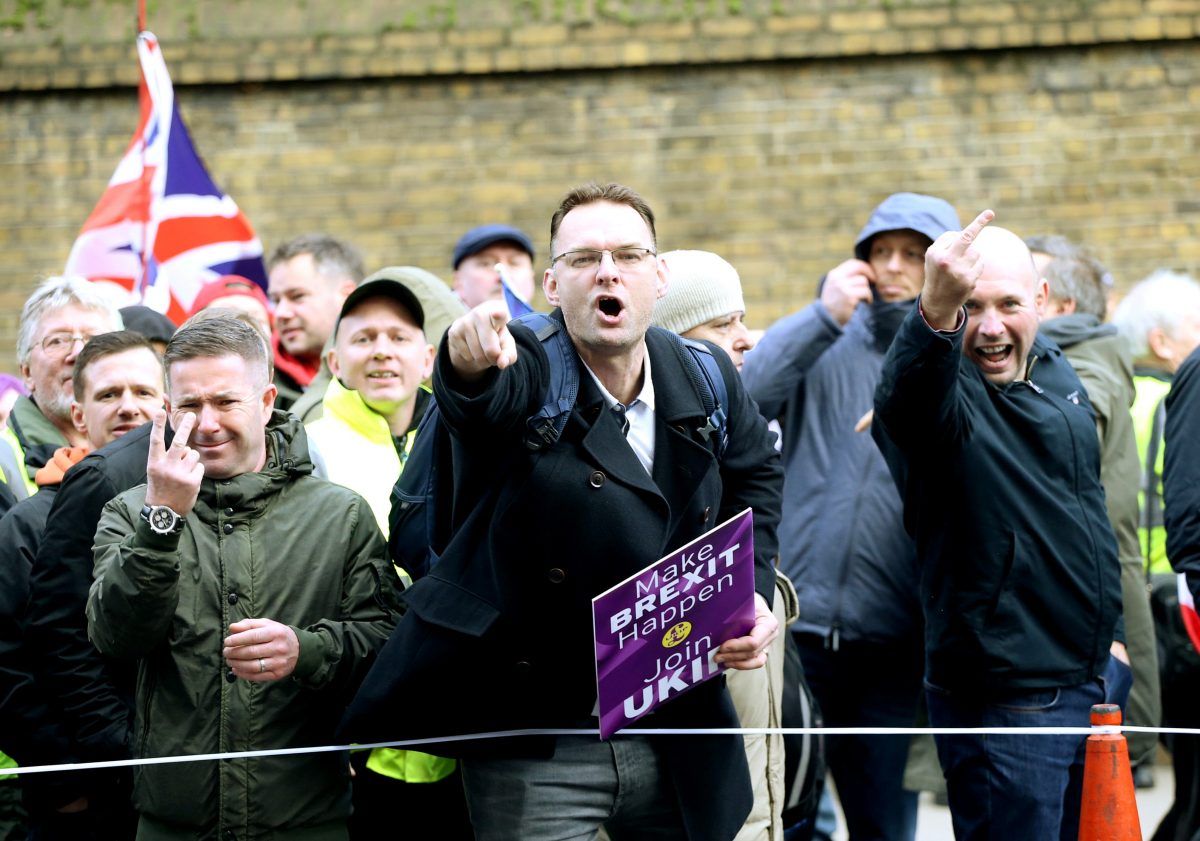 Brexit Betrayal march vastly outnumbered by Stop Tommy Robinson counter march