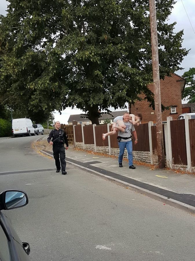 Drugs kingpin pictured being carried down the street in pants by police