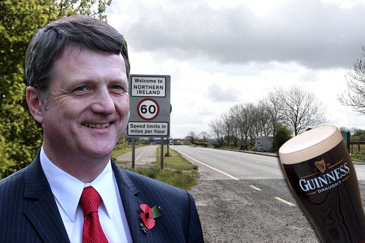 Gerard Batten claims only 100 lorries cross Irish border a day and half of them are carrying Guinness